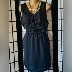 Silence + Noise Black Ruffle Mini Dress